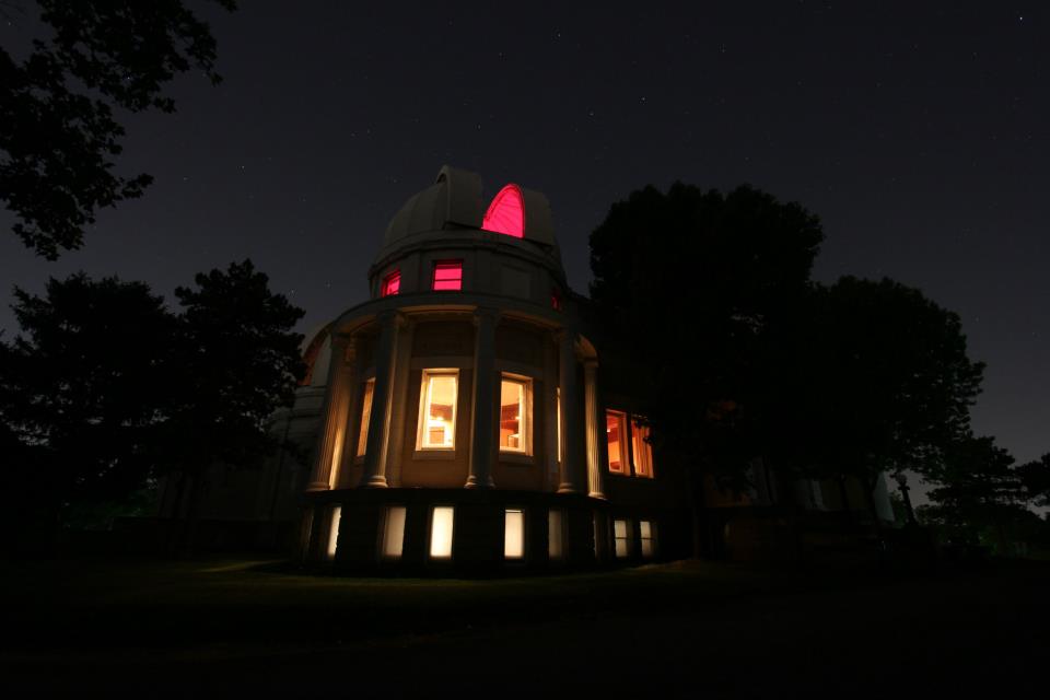 Exterior of Allegheny Observatory at Night