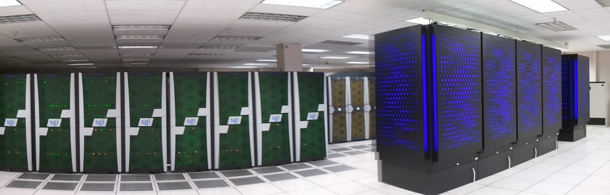 Here are a picture of 2 of PSC's most powerful computers, Blacklight and Anton. Blacklight is the SGI system, the one with Blue lights is the Anton.<a href="/node/2705"> View Gallery</a>