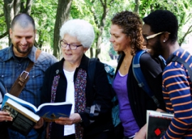 Group with books